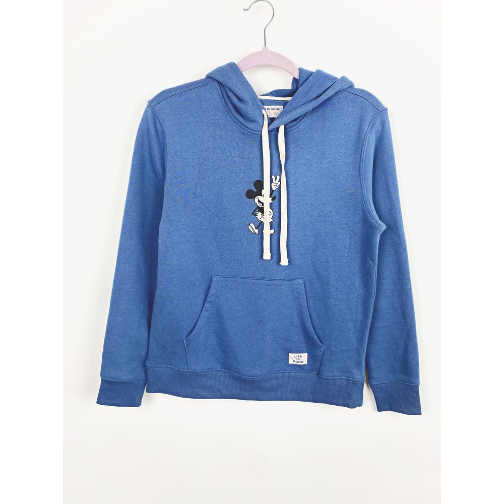Life is Good Mickey Mouse Steamboat Willie Peace Hoodie Small